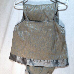 Victoria's Secret Pajama Set M, Cami top, calf length baggy pants, silvery green